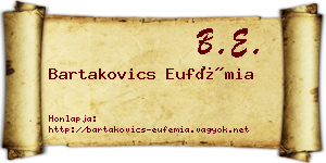 Bartakovics Eufémia névjegykártya